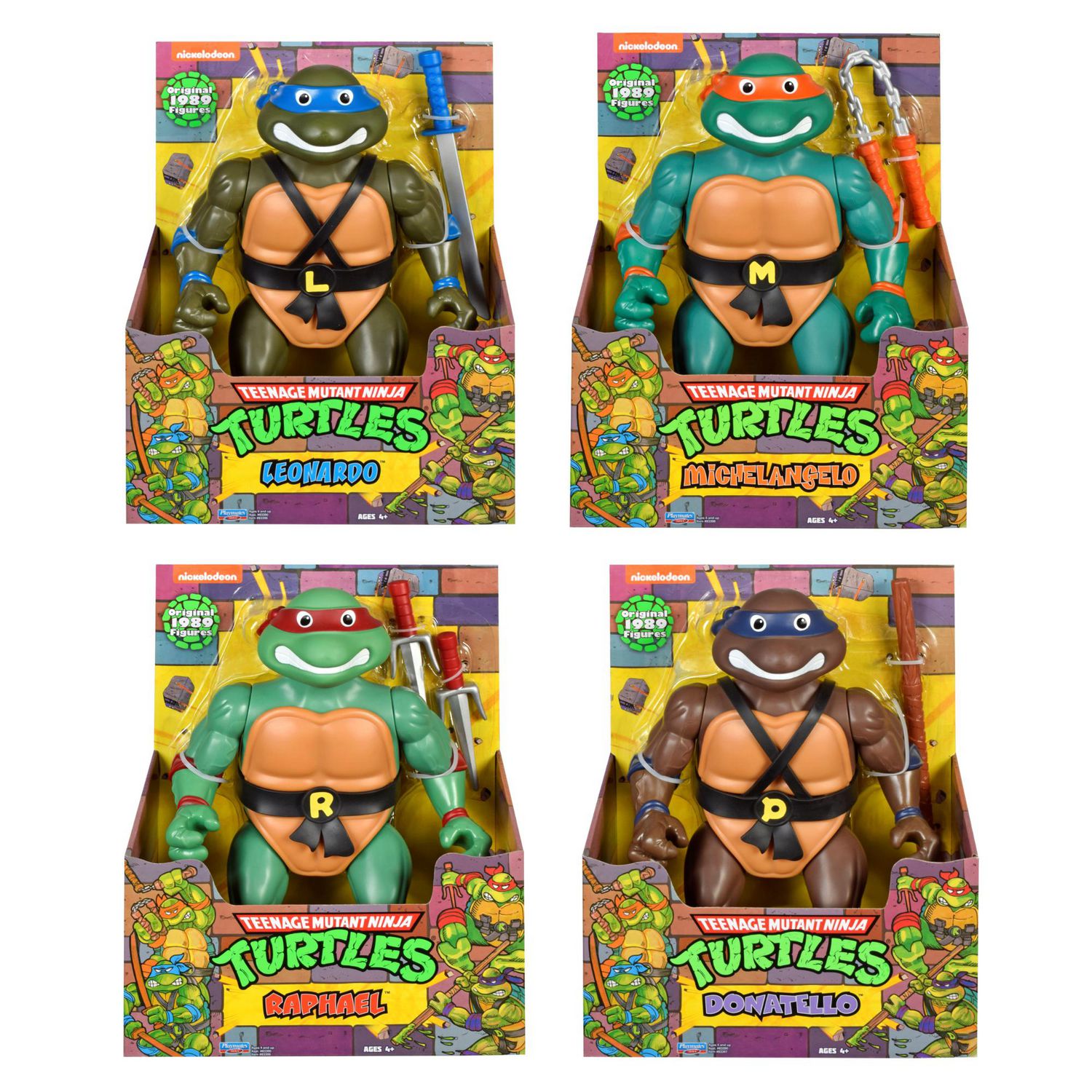 Playmates Tartarughe Ninja Mix N Match Robots - Confezione 4 Figure Con Arti Intercambiabili