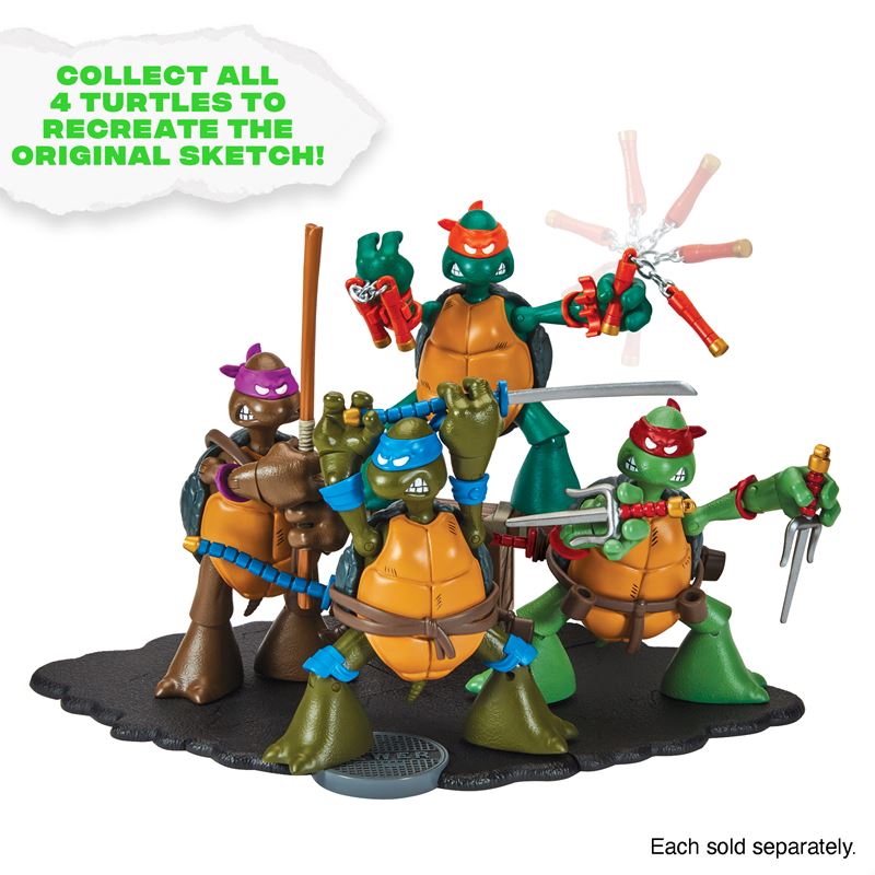 Teenage Mutant Ninja Turtles Original Sketch Turtles Set of 4