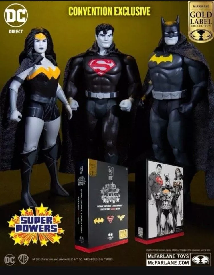 McFarlane Toys - DC Super Powers Batman con Batwing e Whirlybat, confezione da 3, Gold Label, esclusiva