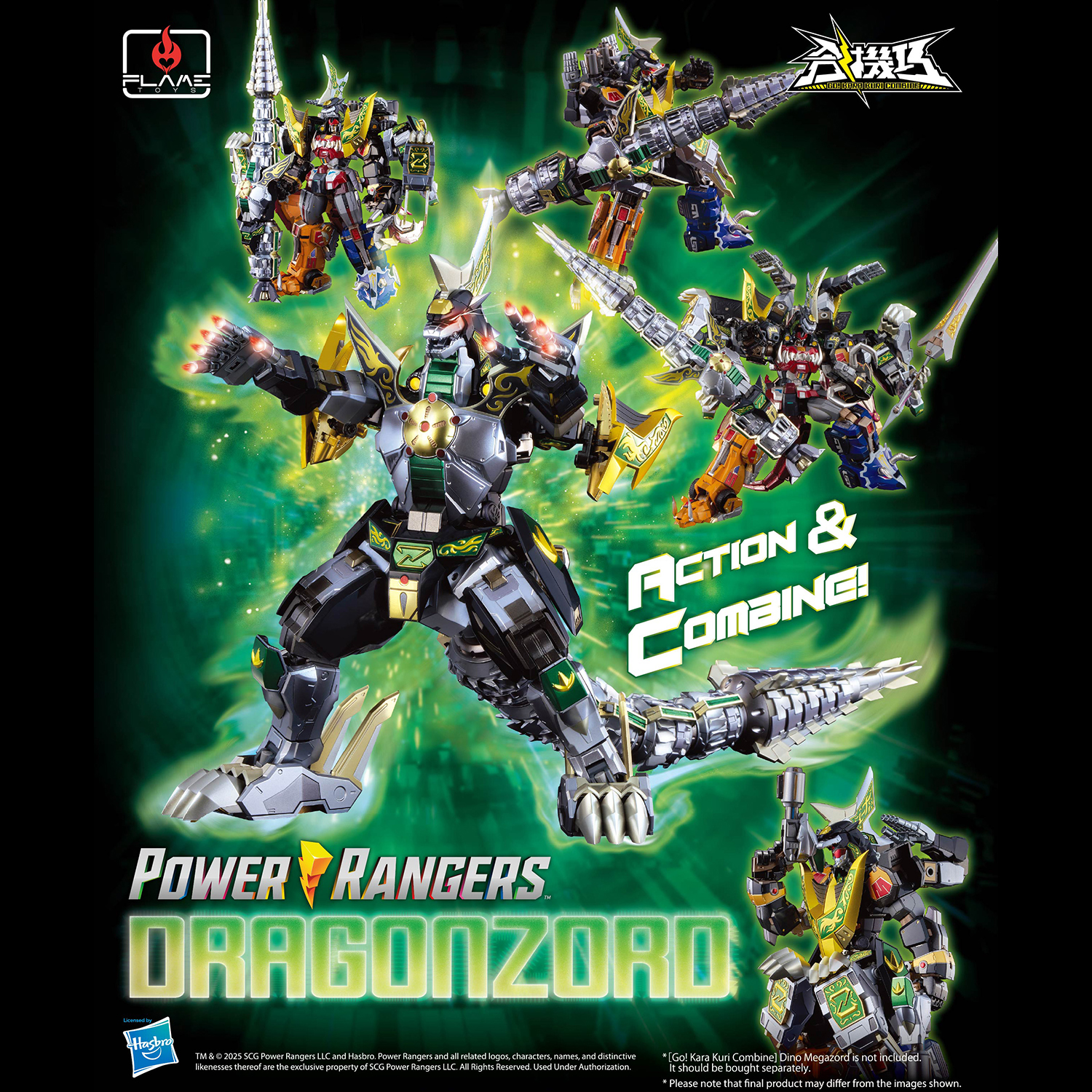 ガイザー・キャラレン・ファイア 7000 Flame Toys Power Rangers Go! Kari Kuri Dino Dragonzord – Kapow Toys