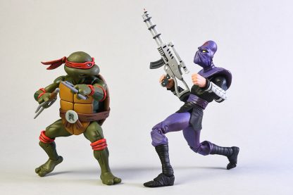 NECA TMNT Teenage Mutant Ninja Turtles Raphael Vs Foot Soldier Cartoon 2 Pack -20796