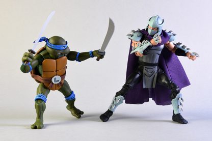 NECA TMNT Teenage Mutant Ninja Turtles Leonardo Vs Shredder Cartoon 2 Pack -29099