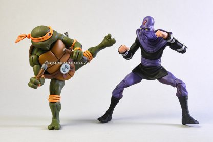 NECA TMNT Teenage Mutant Ninja Turtles Michelangelo Vs Foot Soldier Cartoon 2 Pack -29093