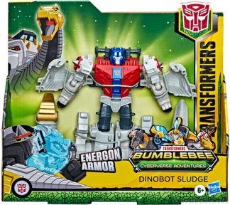 Dinobot Sludge can be transformed with 14 steps and comes with flippable Energon Armor. Product description: Dinobot Sludge Heroic Autobot Rough Dinobot Ally 14-Step Transformation Energon Armor