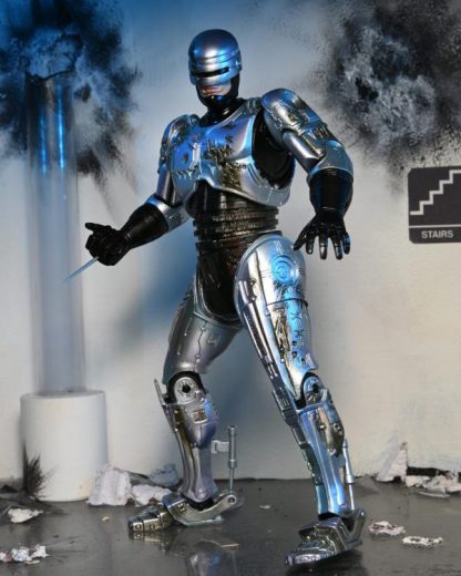 NECA Ultimate Battle Damaged Robocop with Chair
