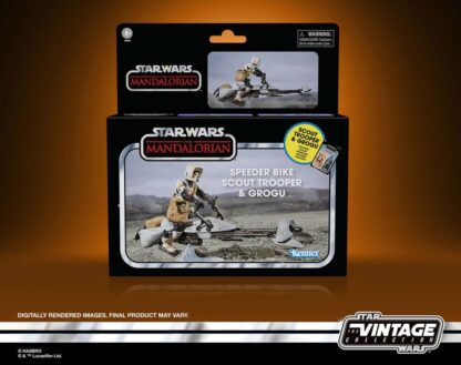 Star Wars The Vintage Collection Speeder Bike with Scout Trooper and Grogu