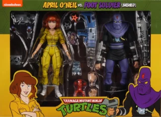 NECA Teenage Mutant Ninja Turtles April O'Neil and Foot Soldier TMNT Action Figure 2 Pack