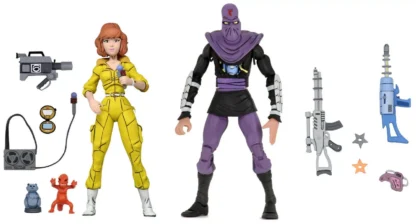 NECA Teenage Mutant Ninja Turtles April O'Neil and Foot Soldier TMNT Action Figure 2 Pack