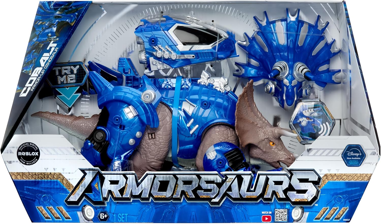 Armor-Up Triceratops Dinosaur Cobalt Toy Figure 7 Armorsaurs Armor-Up Triceratops Dinosaur Cobalt Action Figure