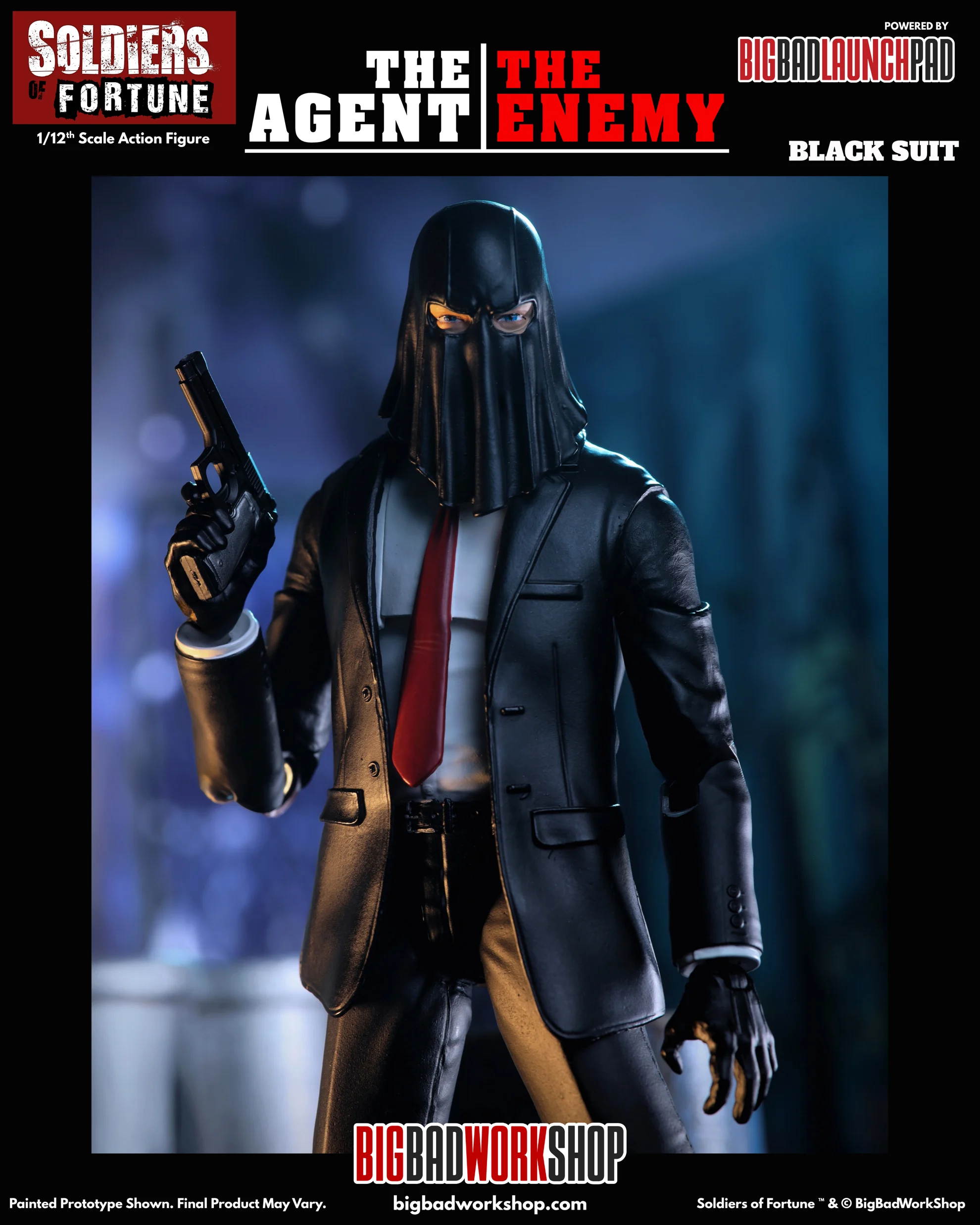 Soldiers of Fortune The Agent The Enemy (Black) 4 Soldiers of Fortune The Agent/The Enemy ( Black ) 1/12 Scale Action Figure