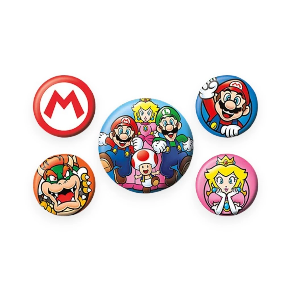 super mario badge Super Mario 5 Piece Badge Set